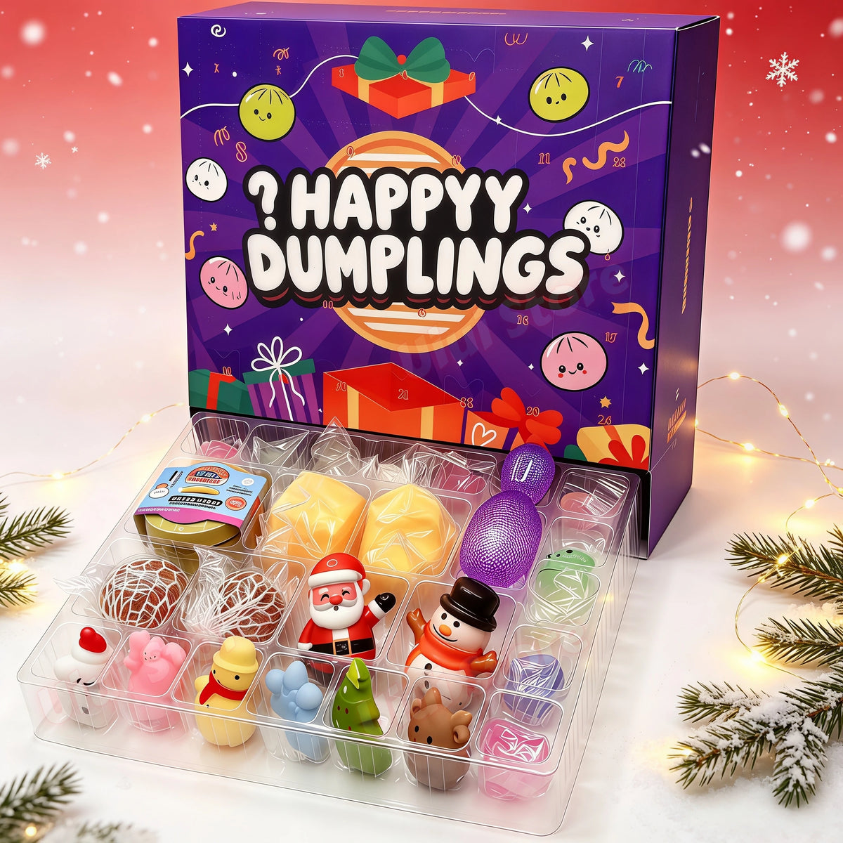 Christmas Squishy Advent Calendar - 24-Day Dumpling Squishies Slow-Rising Countdown Gift