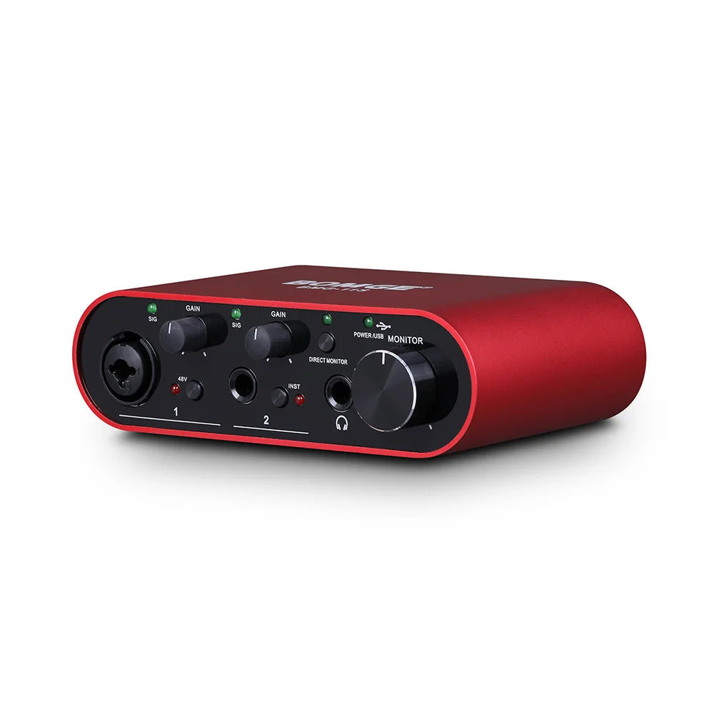 USB Audio Interface 24-bit/192kHz – Professional Sound Card with Headphone Monitor Amplifier for Live Recording