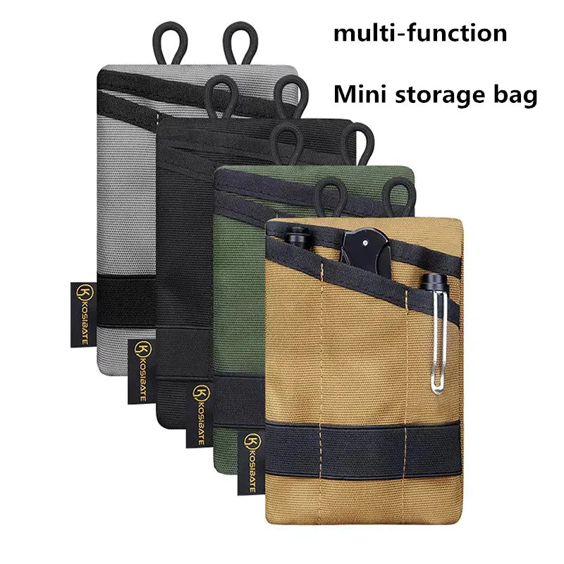 Mini Tactical EDC Waist Pouch Canvas Belt Bag - Card, Key & Coin Organizer 5.7 x 3.7 in (14.5 x 9.5 cm)