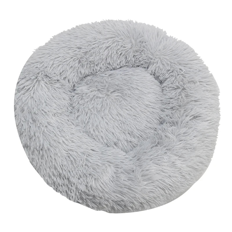 Round Plush Pet Bed, Washable Cozy Dog & Cat Sofa, Winter Warm, Multiple Sizes 16–35 in (40–90 cm)