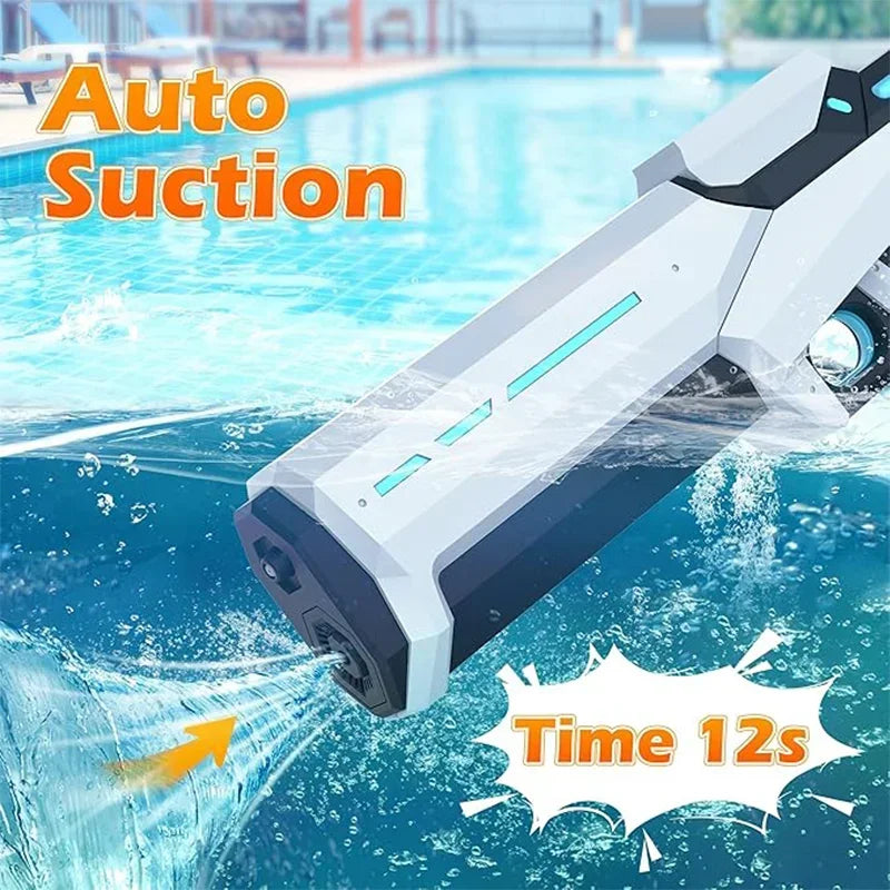 Electric Water Blaster for Adults – Powerful Automatic Water Gun with LED Flash, Lithium Battery-Powered Beach & Pool Toy for Teens & Kids