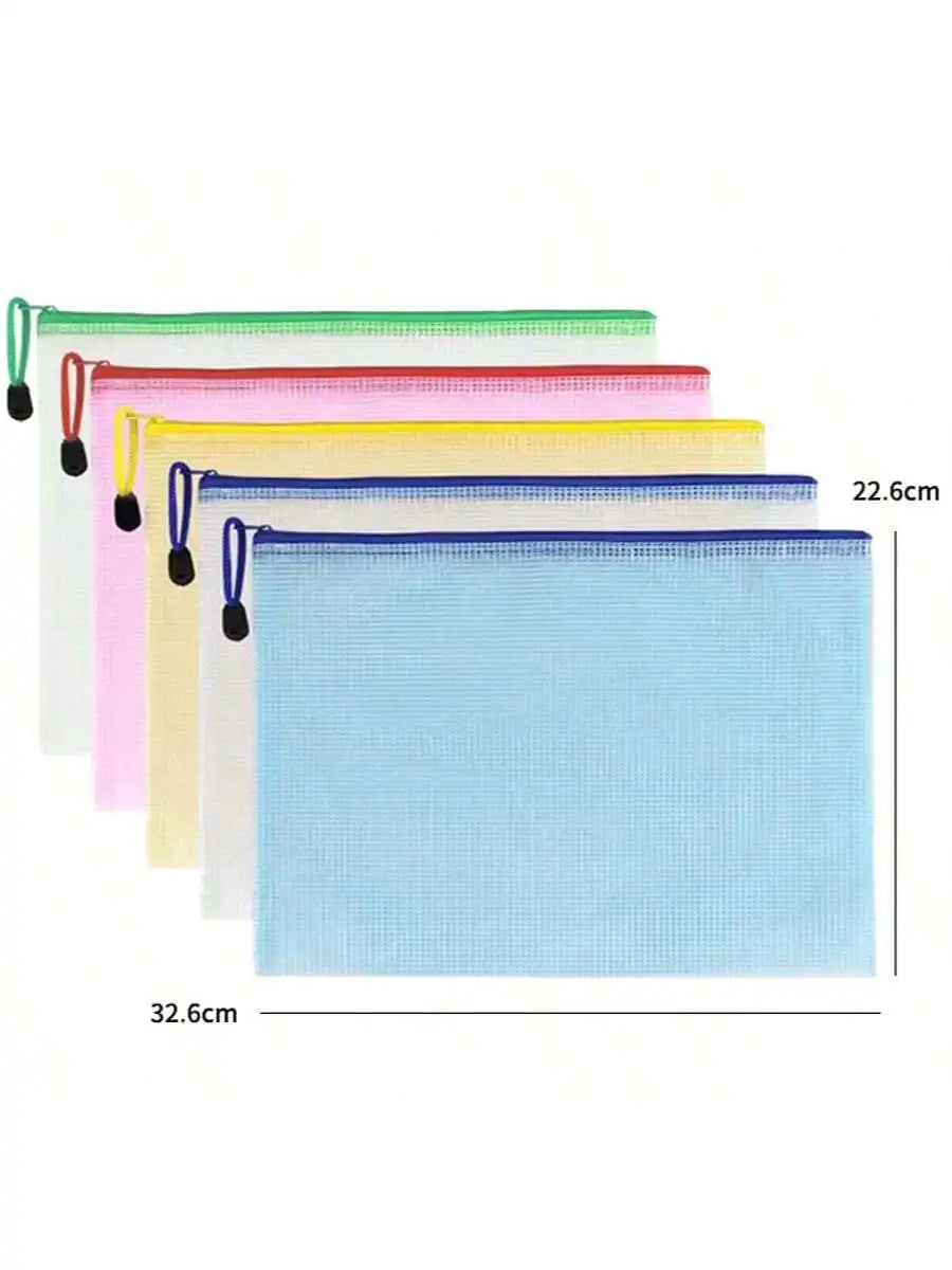 10-Pack A4 Zipper Bags – Multi-Color Waterproof PVC File Organizers for Travel, Office & Home Storage