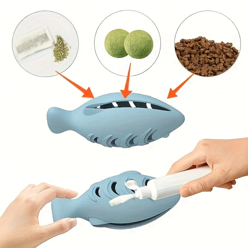 Octopus Cat Chew Toy - Interactive Silicone Treat Puzzle Feeder & Dental Teether for Cats (1-Pack)