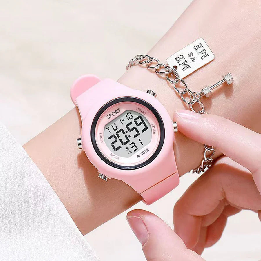 Kids LED Digital Sports Watch – Luminous Waterproof Alarm & Stopwatch for Boys and Girls