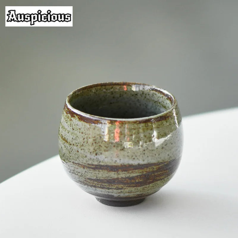Handmade Retro Ceramic Tea Cup 100ml (3.4 fl oz) Coarse Pottery Kung Fu Coffee Cup