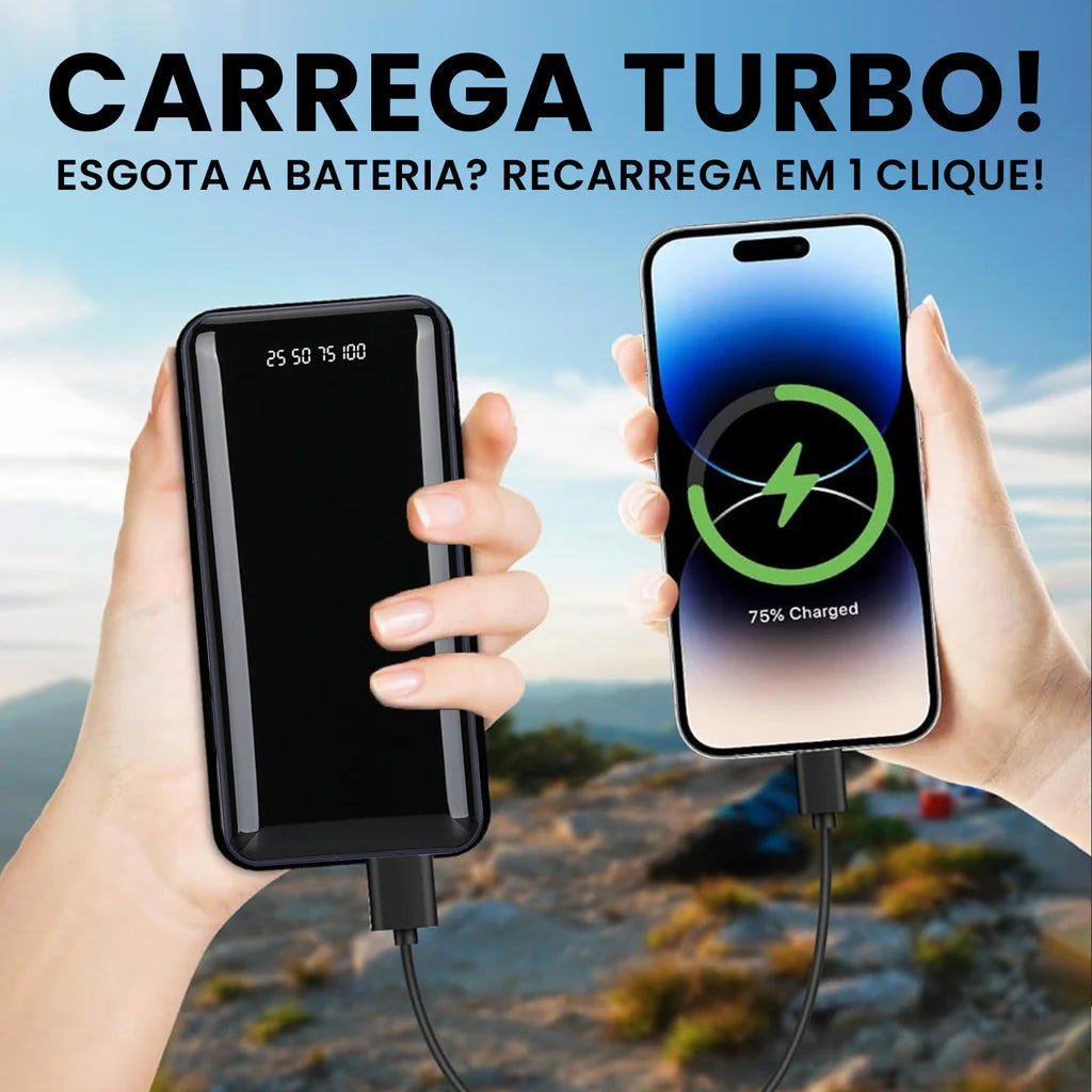 20000mAh Portable Power Bank with LED Flashlight & Digital Display Fast Charging (USB-C / Micro USB)