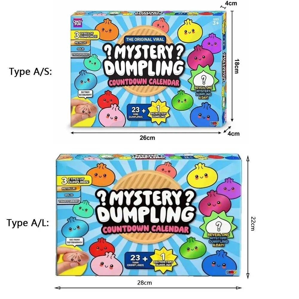 Mystery Dumpling Fidget Advent Calendar – 24-Day Soft Squishy Sensory Stress Relief Squeeze Toys