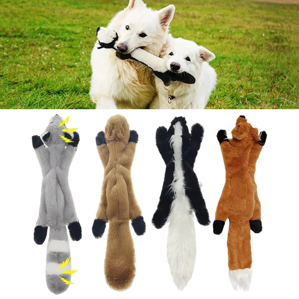 45cm (17.7in) Lifelike Plush Squeaky Dog Toy — No Stuffing Durable Crinkle Chew Toy with Built-In Squeakers