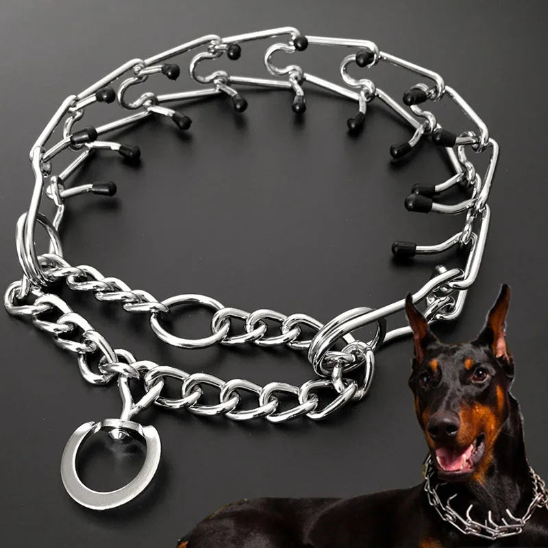 Stainless Steel Pinch Dog Training Collar with Padded Links for Dogs