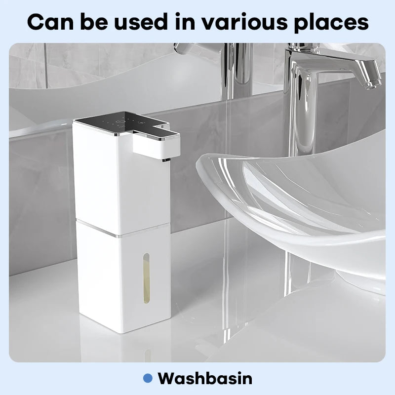 Wall-Mounted Touchless Automatic Soap Dispenser — 380ml (12.8 fl oz) Rechargeable Infrared Foam & Liquid Dispenser for Kitchen & Bathroom