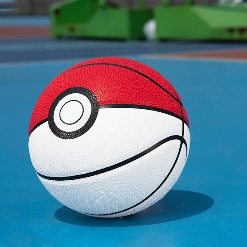 White Red PU Basketball - Official Size 7 (29.5 in / 75 cm) Indoor/Outdoor Professional 4-Layer Durable Ball