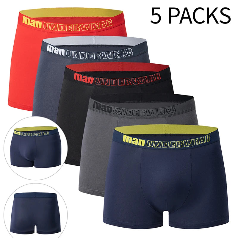 4/5-Pack Men's Printed Boyshort Swim Trunks – Comfortable Plus-Size Beach & Swim Shorts