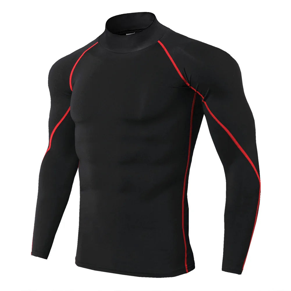 Men's Compression Long Sleeve Quick-Dry Gym Shirt for Running and Fitness Rashguard