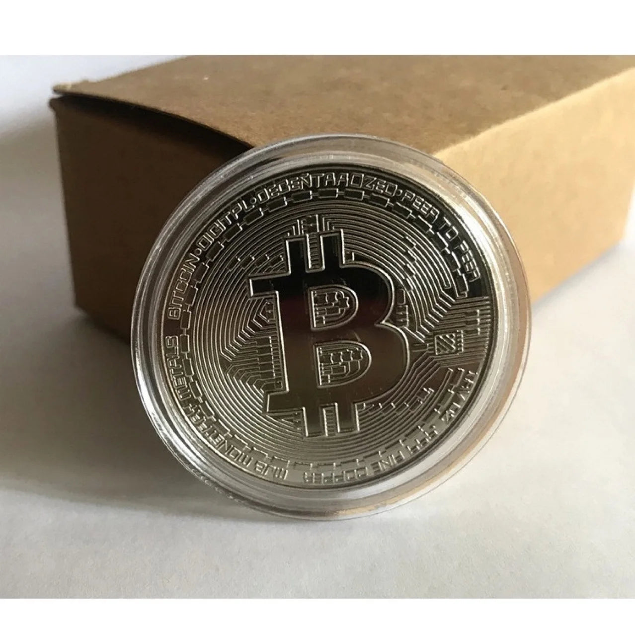 Gold-Plated Bitcoin Collectible Coin - Metal Commemorative Antique Cryptocurrency Replica Gift