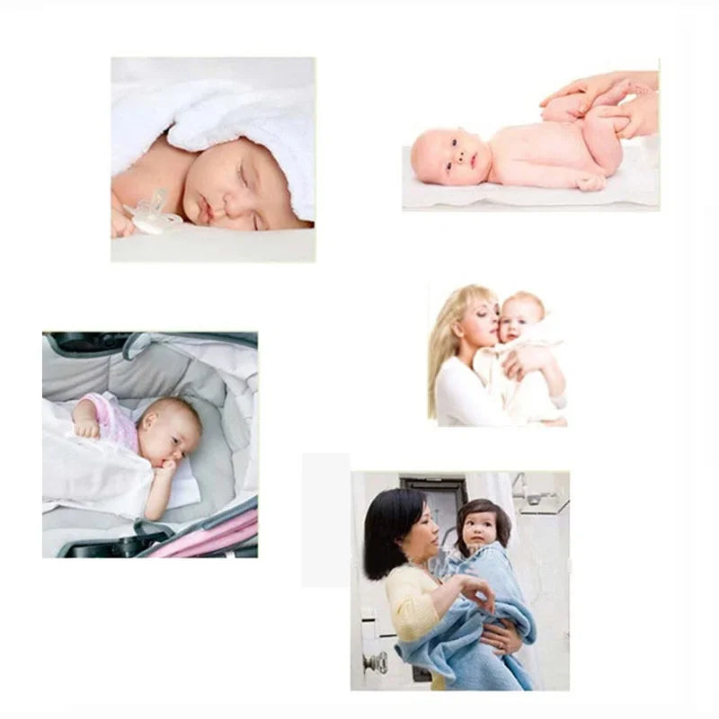 4-Pack 100% Cotton Receiving Baby Blankets 30 x 30 in (76 x 76 cm) Supersoft Newborn Swaddle
