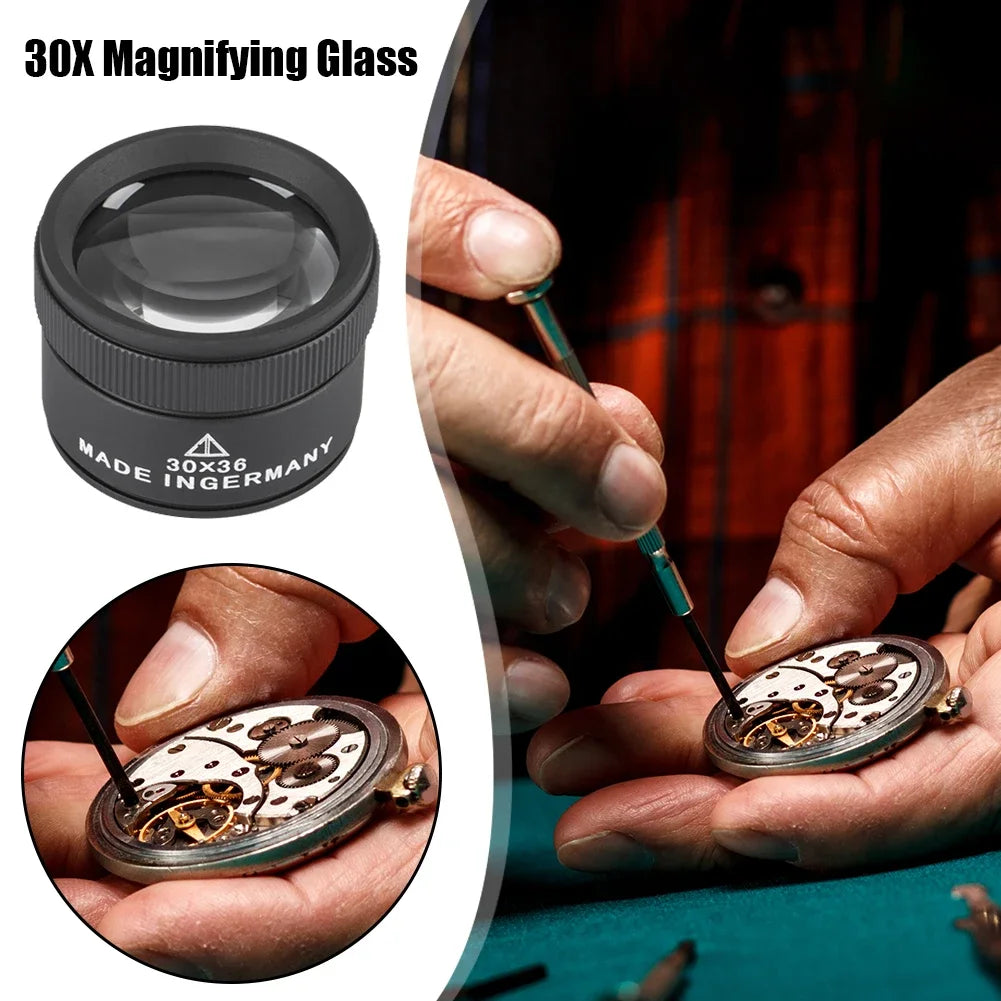 30X 36mm (1.42 in) Handheld Magnifying Loupe Monocle for Jewelry, Watch, Coin & Stamp Inspection