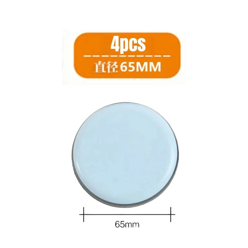 4-Pack Self-Adhesive Furniture Sliders PTFE Felt Floor Protectors - Anti-Scratch Glide Pads for Carpet, Wood, Tile