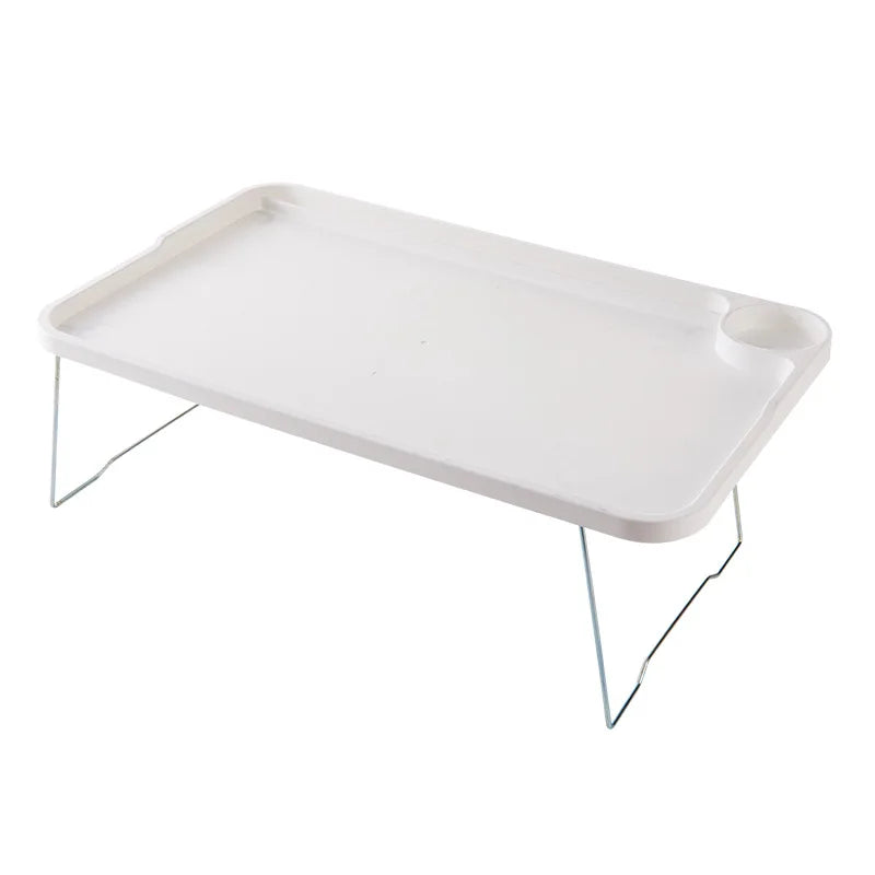 Portable Foldable Laptop Lap Desk with Cup Holder & Phone Slot - Ergonomic Bed Tray (19.6 x 11.6 x 0.83 in / 49.8 x 29.5 x 2.1 cm)