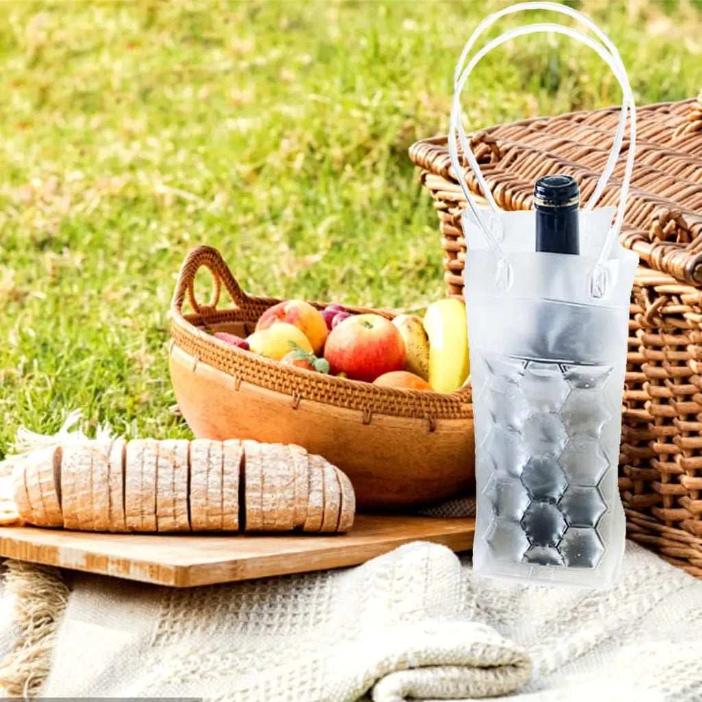 Portable Gel Wine Cooler Bag - Insulated Silicone Bottle and Can Chiller for Wine, Champagne & Beer