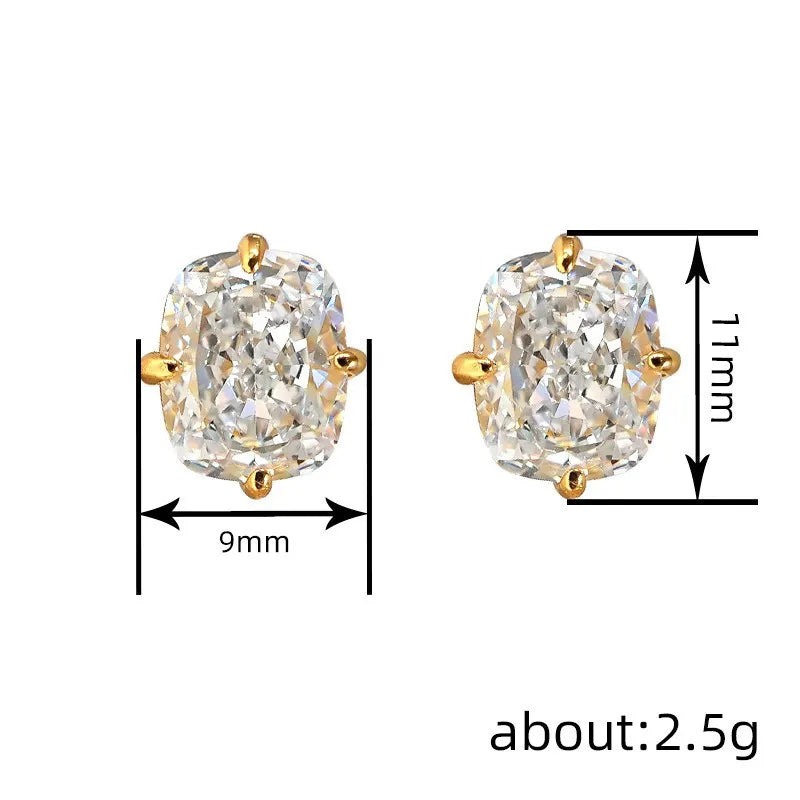 925 Sterling Silver Cubic Zirconia Stud Earrings for Women 4-Prong Claw Setting Wedding Gift