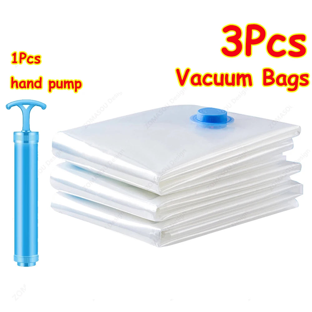 Reusable Vacuum Storage Bags — 1–24 Pack Space-Saving Compression Bags for Clothes, Blankets & Travel (11.8–51.2 in / 30–130 cm)