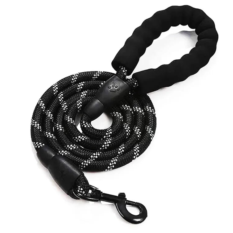 Reflective Heavy-Duty Dog Leash – Nylon Anti-Pull Leash for Small, Medium & Large Dogs