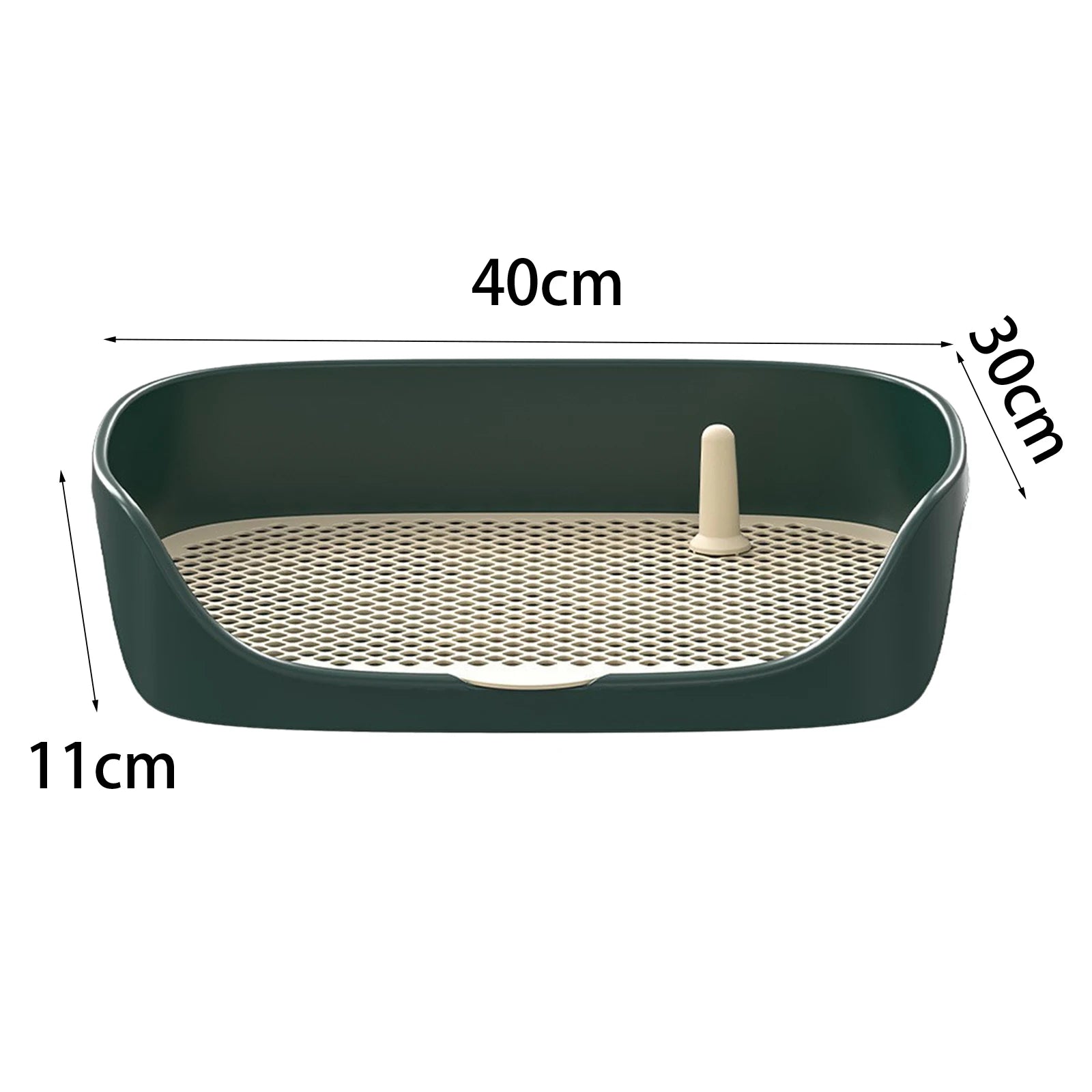 Portable Dog & Cat Training Potty with Splash Guard 15.75 x 11.81 x 4.33 in (40 x 30 x 11 cm) - Indoor/Outdoor Litter Box Trainer, Non-Slip Detachable Grid