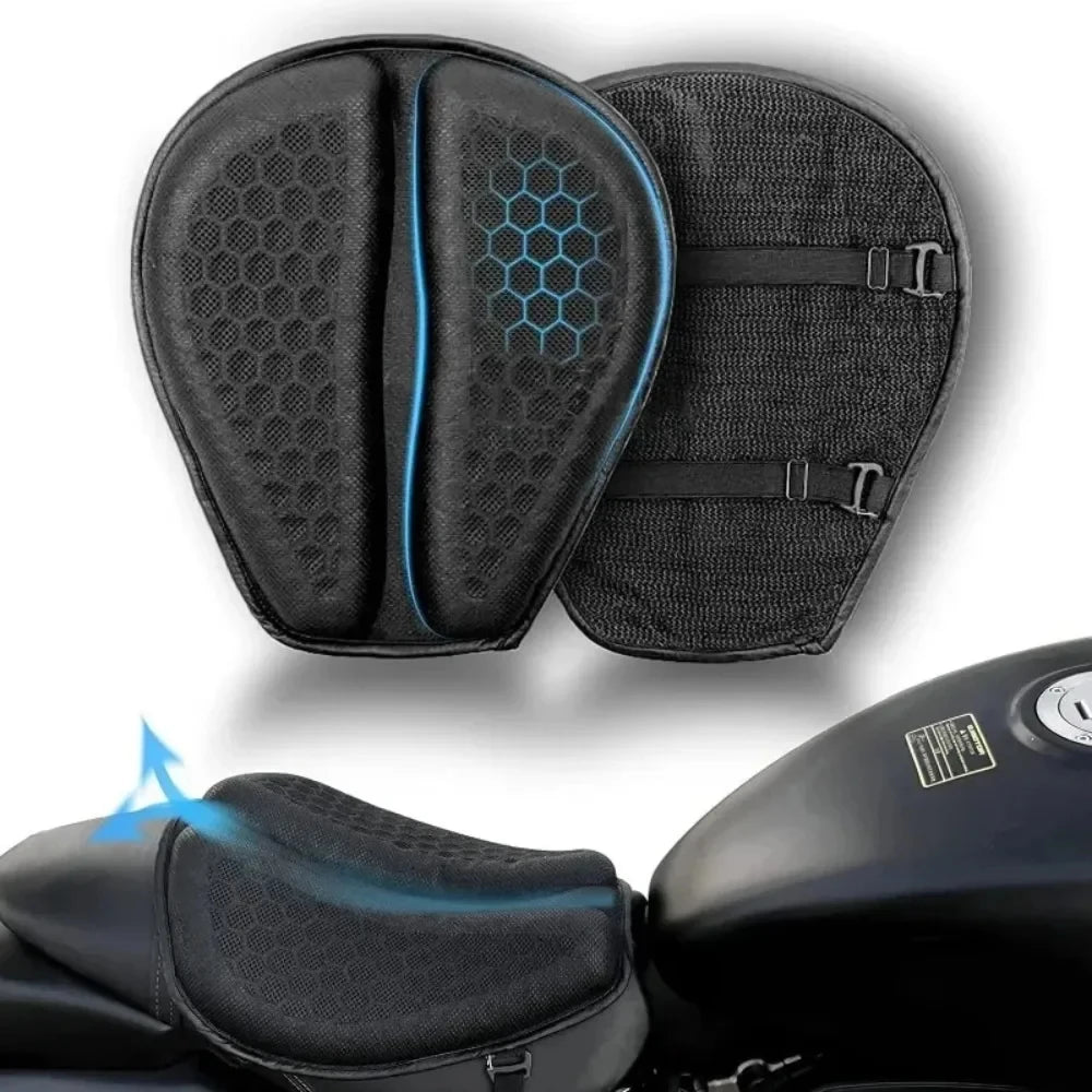 Motorcycle Seat Cushion 3D Honeycomb Gel Pad Anti-Slip Pressure Relief 15.75 x 14.37 in (40 x 36.5 cm)