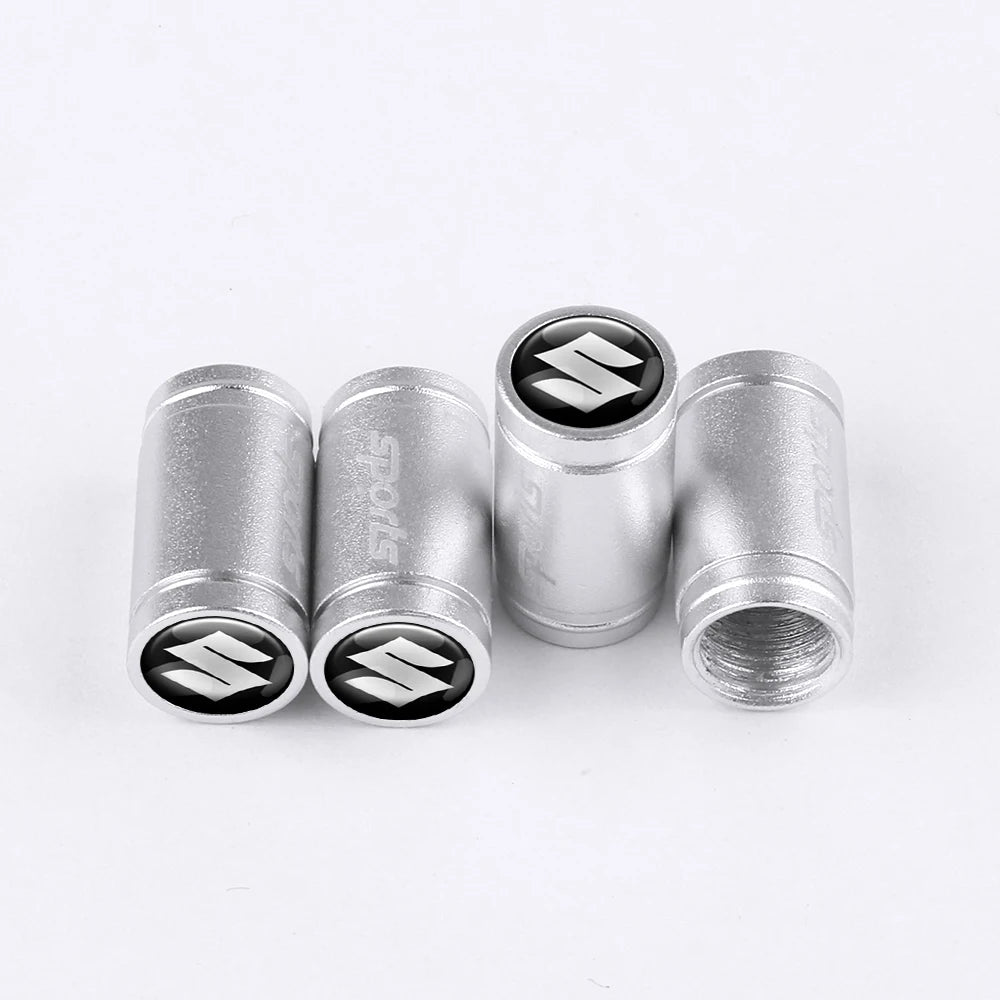 4-Pack Aluminum Tire Valve Stem Caps – Universal Metal Wheel Air Valve Covers