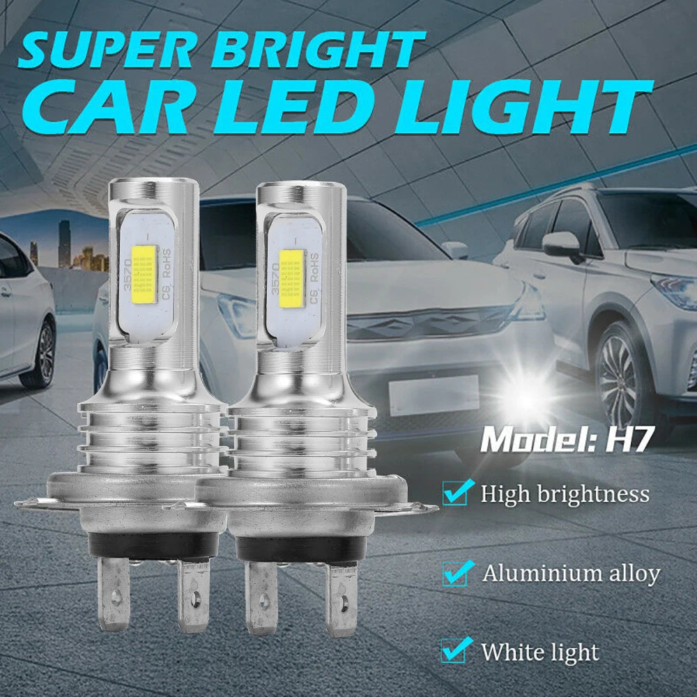 2-Pack CSP LED Headlight Bulbs H1 H4 H7 H8 H9 H11 9005 9006 (HB3/HB4) Super Bright DRL Fog Lamp - 6000K White / 3000K Yellow / 12000K Blue