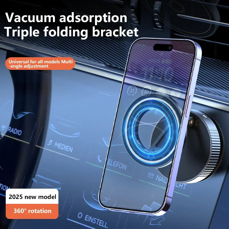 Universal Magnetic 360° Foldable Car Phone Mount Vacuum Suction Holder for iPhone & Smartphones