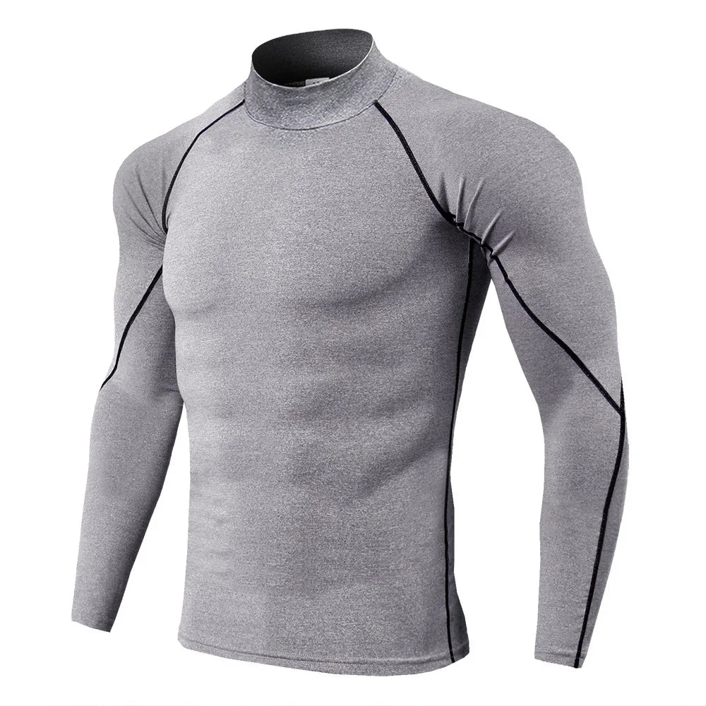 Men's Compression Long Sleeve Quick-Dry Gym Shirt for Running and Fitness Rashguard
