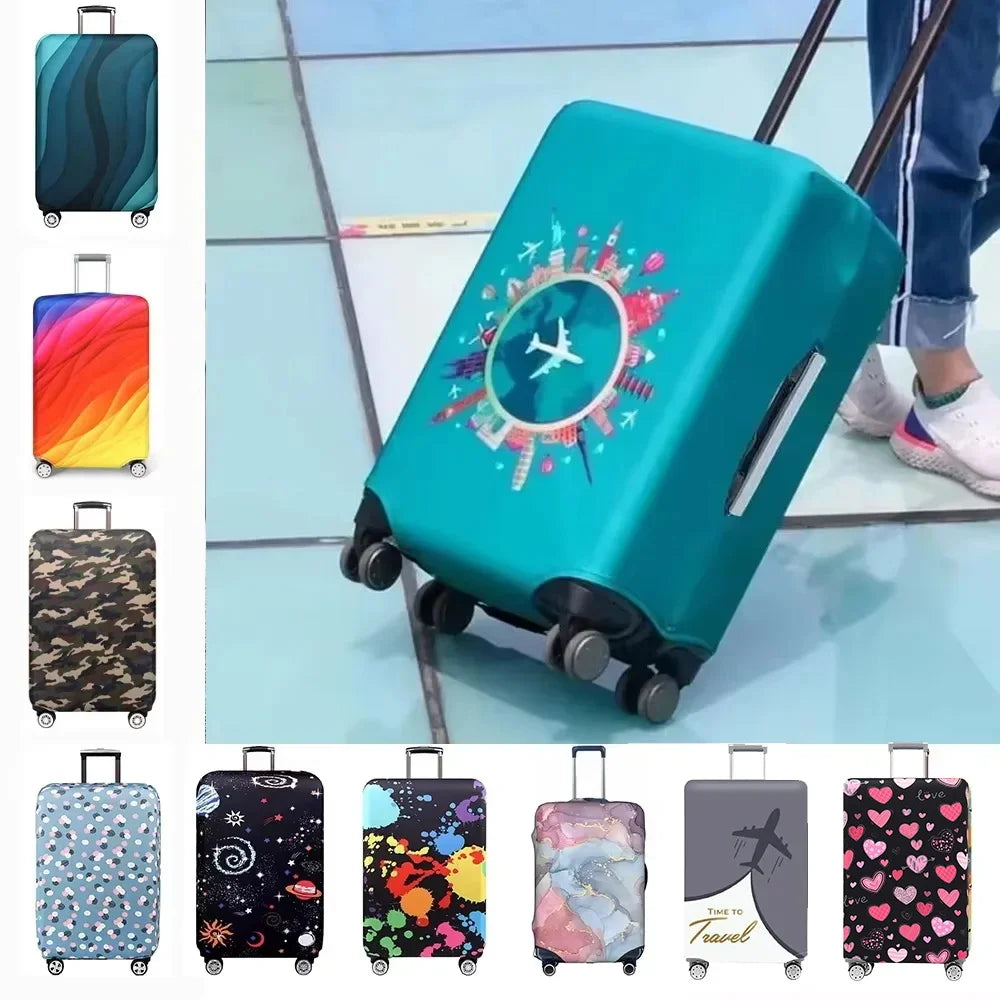Washable Stretch Luggage Cover - Suitcase Protector for 18–32 Inch (45–81 cm) Suitcases | Geometric Print Travel Accessory