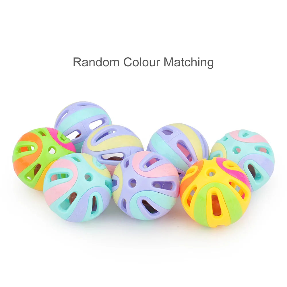 6-Pack Cat Bell Balls – Colorful Plastic Interactive Kitten Toys 1.93 in (4.9 cm)