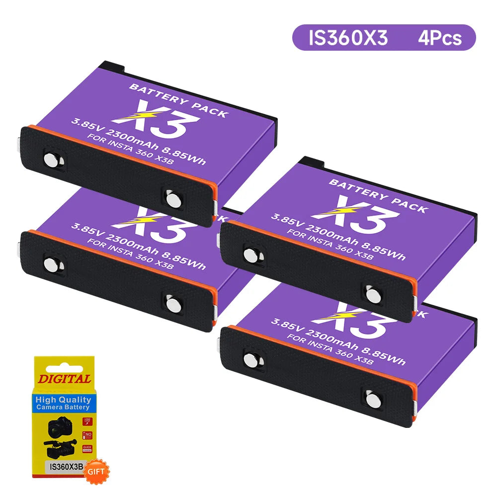 2300mAh 3.85V Rechargeable Li‑ion Camera Battery + 2‑Slot LED Fast Charger Kit for Action Cameras