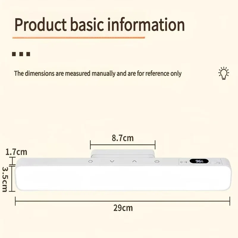 Magnetic Touch LED Desk Lamp Rechargeable USB-C Night Light 5 Color Temps 360° Rotating Bedside & Cabinet Light
