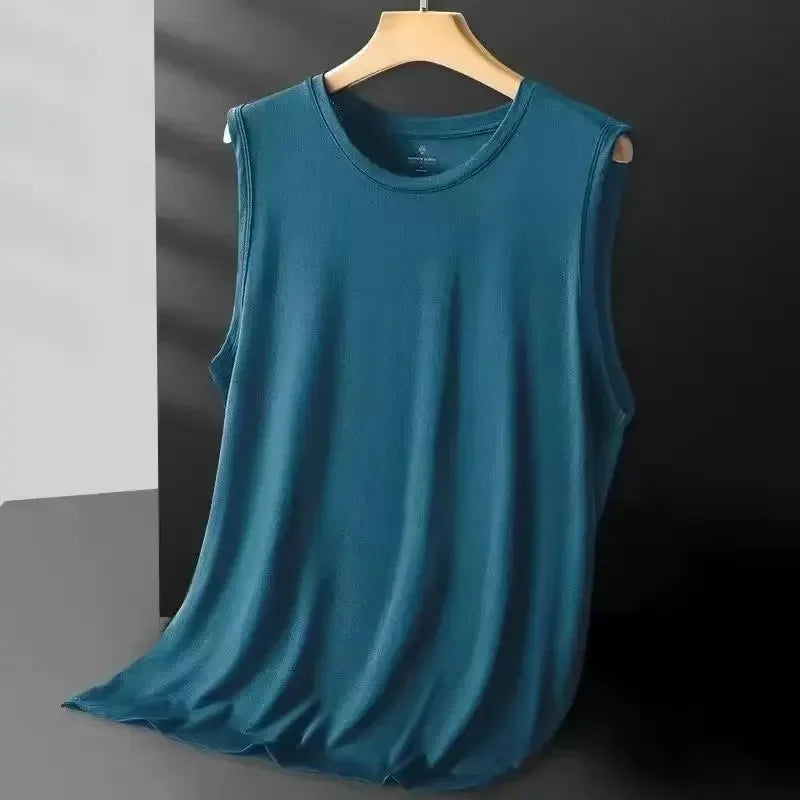 Men's Ice Silk Mesh Tank Top Lightweight Breathable Sleeveless Sports Vest for Summer