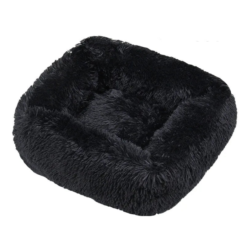 Luxury Plush Square Dog Bed Calming Washable Pet Mat for Small Medium Large Dogs (XS S M L)