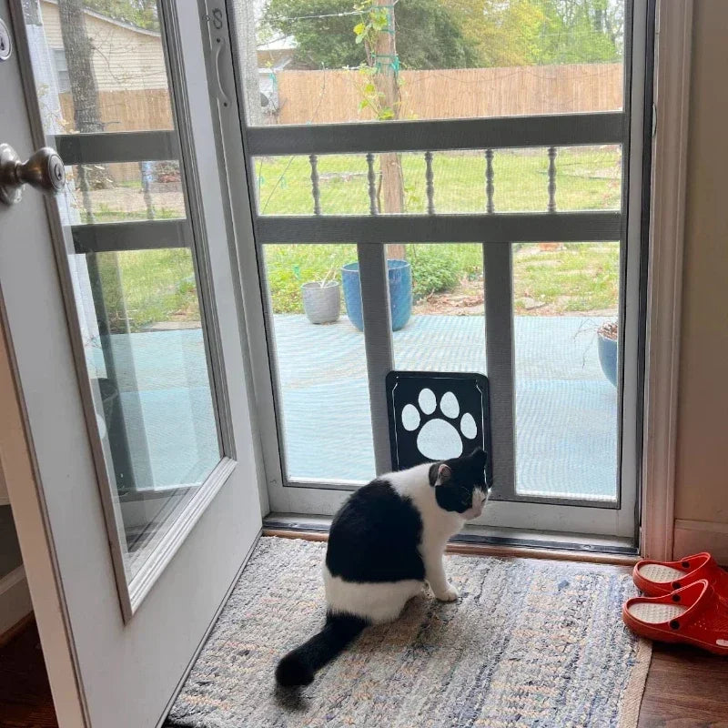 Lockable Magnetic Pet Door Flap for Cats & Dogs - Screen Window & Gate, L (9.4×11.4 in / 24×29 cm) & XL (14.6×16.5 in / 37×42 cm) Easy Install