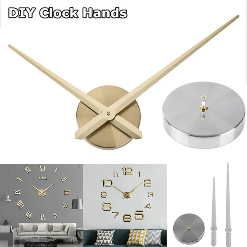 Large 3D Wall Clock Hands with Quiet Quartz Movement, 39 cm (15.4 in) Minute Hand — Modern DIY Home Decor Replacement