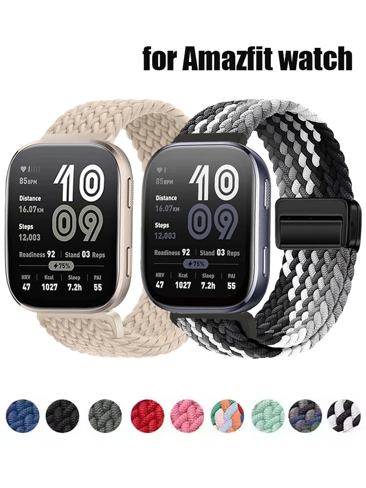 Magnetic Braided Nylon Watch Band — Adjustable Magnetic Clasp Strap for Smartwatches (1-Pack)