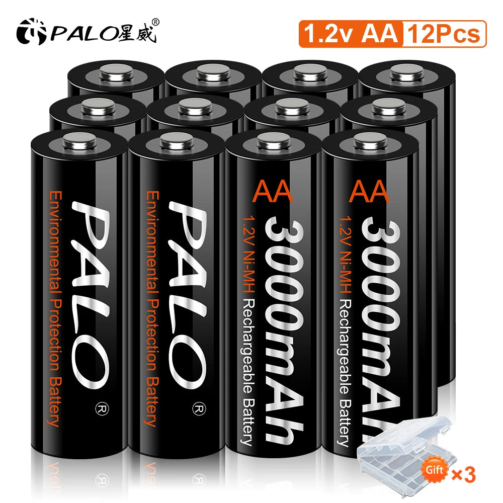 AA Ni-MH Rechargeable Battery 1.2V 3000mAh Low Self-Discharge Pre-Charged for Cameras and Electronics