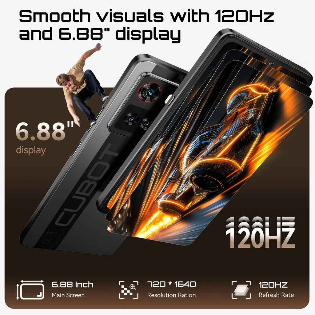 5G Smartphone Android 15 – Dimensity 7025 Octa-Core, 6.88-inch 120Hz IPS, 16GB (8+8) RAM & 256GB, 64MP Triple Camera, 5100mAh 33W Fast Charge