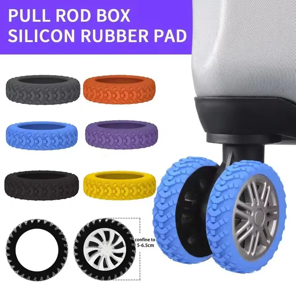 8-Pack Silicone Luggage Wheel Covers – 5 cm (2.0 in) Noise-Reducing Suitcase Caster Protectors