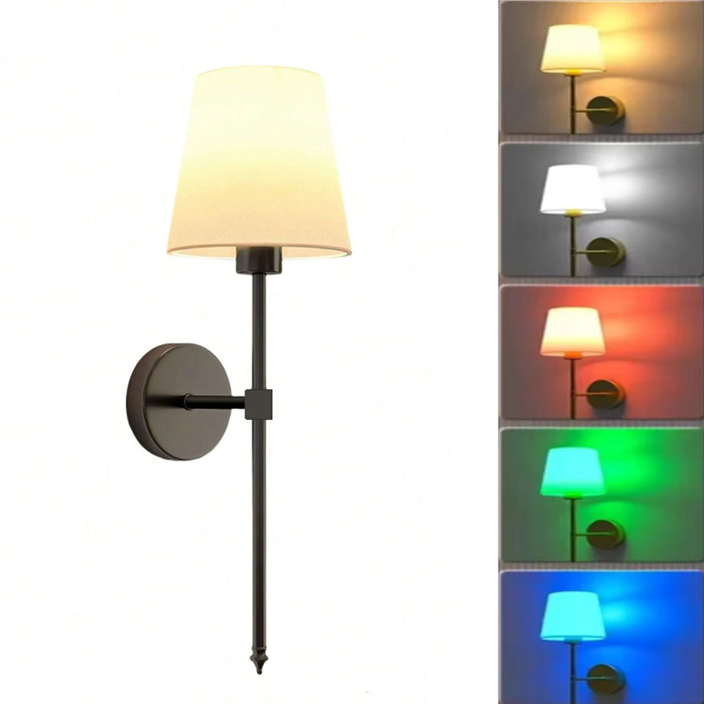 Rechargeable Wireless Wall Lamp with Detachable E27 Bulb — Dimmable LED Remote Control, 10 Color Modes