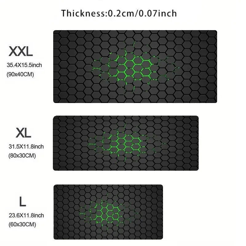 Hexagon XXL Mouse Pad, Large Gaming Desk Mat & Keyboard Pad, Soft Non-Slip Rubber