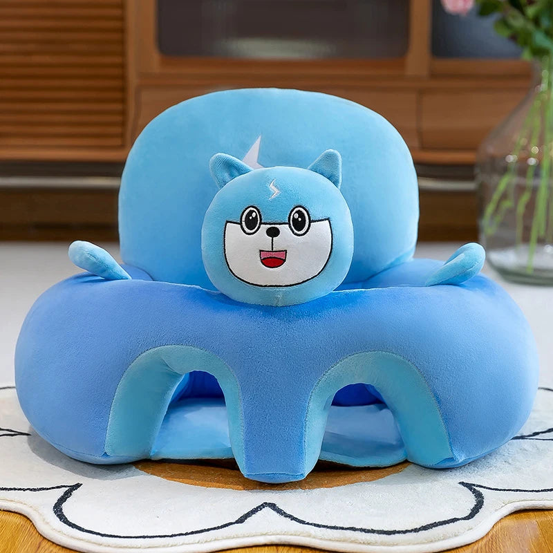 Plush Baby Seat Cover 55 x 55 x 40 cm (21.7 x 21.7 x 15.7 in) Cartoon Toddler Learn-to-Sit Support Chair Cover (No Filling)