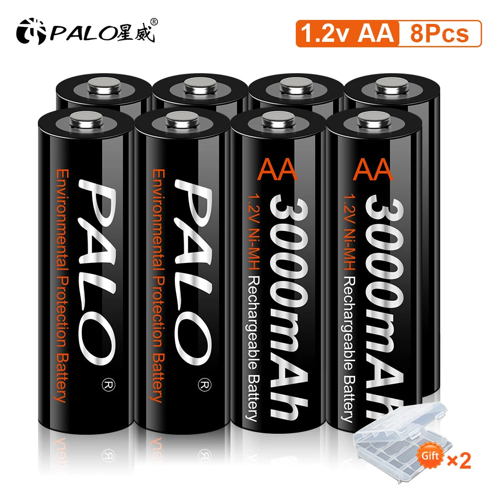 AA Ni-MH Rechargeable Battery 1.2V 3000mAh Low Self-Discharge Pre-Charged for Cameras and Electronics