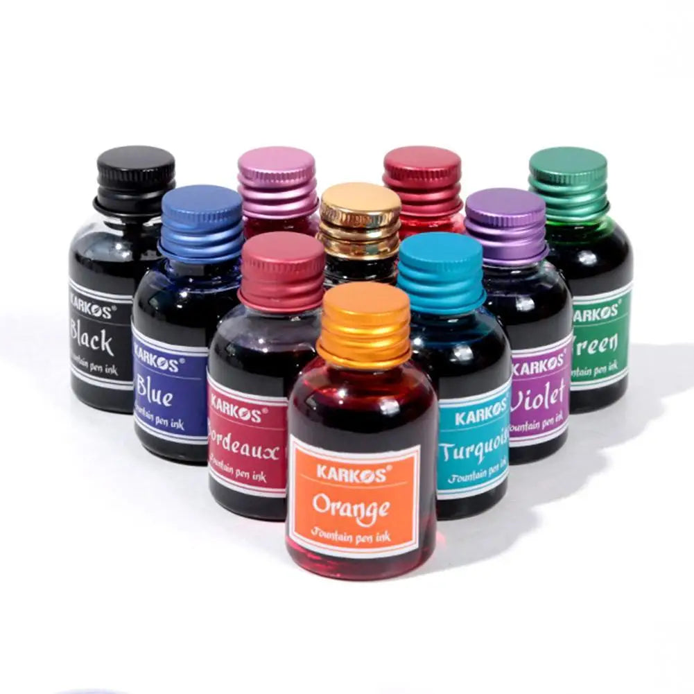 Colorful Fountain Pen Ink Refill 30ml (1.01 fl oz) — Universal Bottle for Calligraphy & School