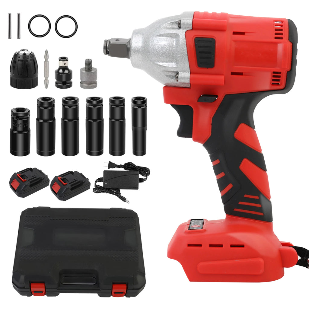 1000 N·m (740 ft-lbs) Cordless Brushless Impact Wrench 20V 1500mAh 1/2 in (12.7 mm) Drive Kit with Fast Charger